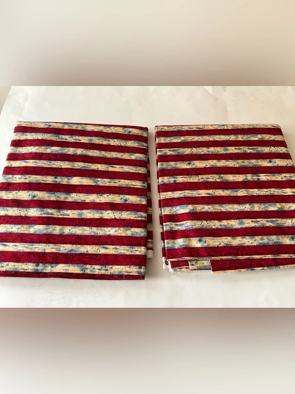Flannel quilting sewing crafts fabric Holiday/Patroitic red white blue stripes